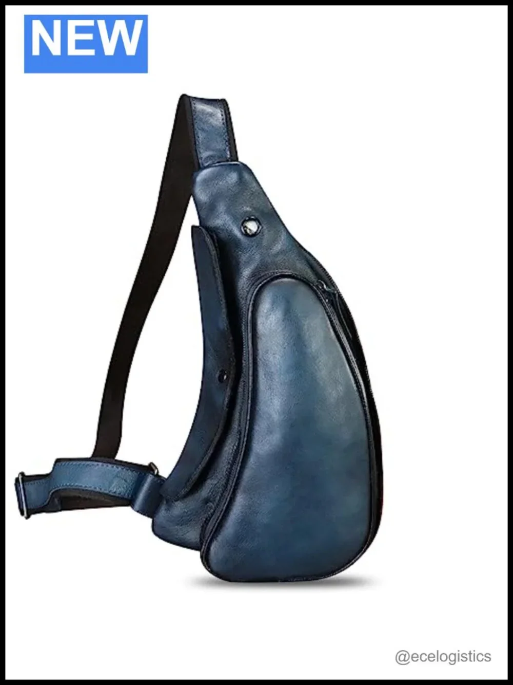 Genuine Leather Sling Bag Crossbody Backpack Handmade Chest Purse Cycling